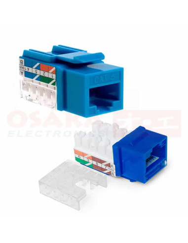 Imagen de Jack RJ45 CAT 6 Azul - vista componentes