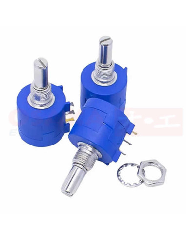 Imagen de Potenciómetro lineal 5K 10 vueltas - vista con piezas