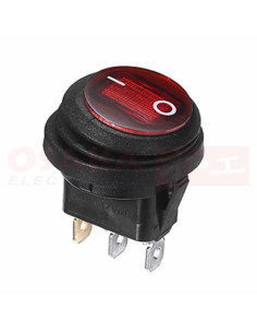 Imagen de Switch Balancín Redondo Anfibio Rojo 12V 3 Pines - vista principal