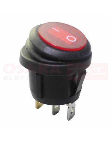 Imagen de Switch Balancín Redondo Anfibio Rojo 12V 3 Pines - vista final