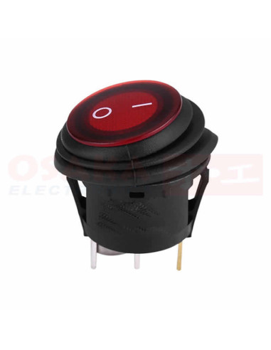 Imagen de Switch Balancín Redondo Anfibio Rojo 110V 3 Pines - vista secundaria