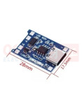 Imagen de Modulo Cargador Batería Litio TP4056 Conector Tipo C - vista medidas Imagen de Modulo Cargador Batería Litio TP4056 Conector Tipo C - vista medidas