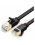 Imagen de Cable de Red CAT 7 Plano 5Mtr Blindado Negro - vista conectores