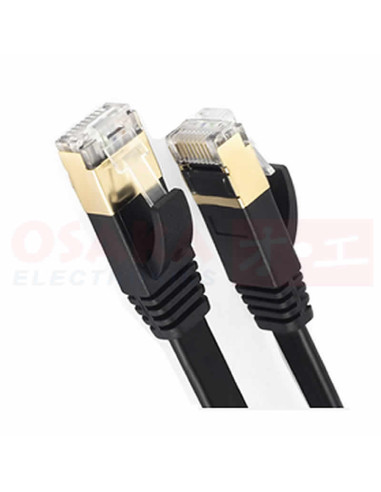 Imagen  de Cable de Red CAT 7 Plano 20Mtr Blindado Negro - vista conectores