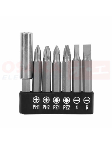 Imagen de Destornillador Inalámbrico 3.6V 1/4 TRUPER - vista puntas