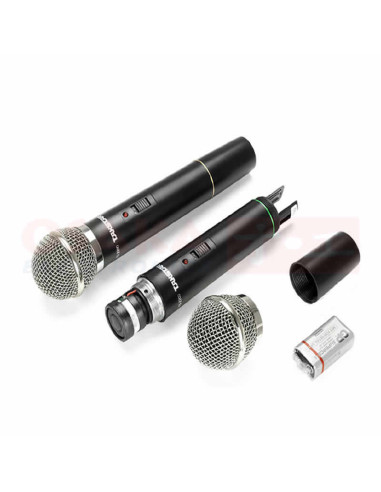 Imagen de Micrófono Takstar Inalámbrico Dual VHF - vista partes