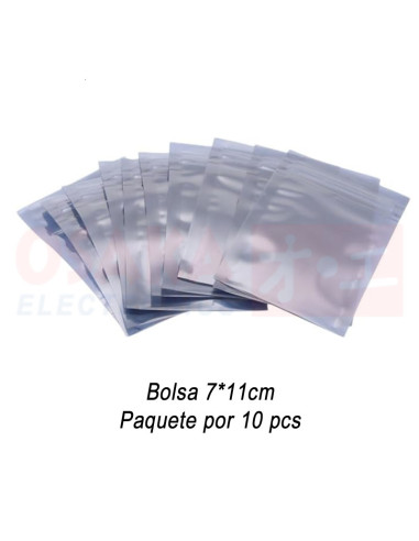 Bolsa Antiestatica Ziplock 7*11mm paquete 10pcs - vista paquete por 10 pcs