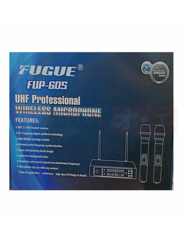 Imagen de Micrófono Takstar Inalámbrico Profesional UHF - vista empaque