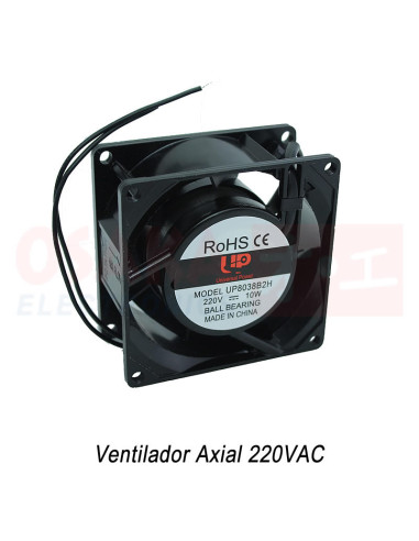 Imagen de Ventilador Axial Metálico Balinera 80x80x38 220V UP - vista frontal