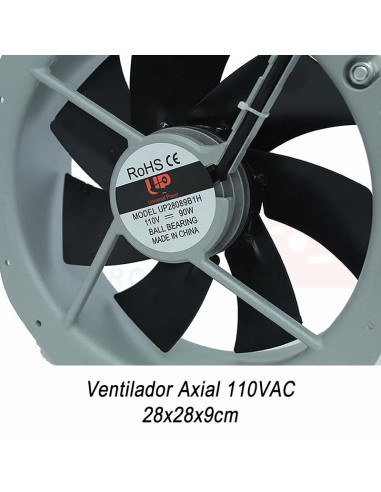 Imagen de Ventilador Axial Metálico Balinera 280x89 110V UP - vista etiqueta