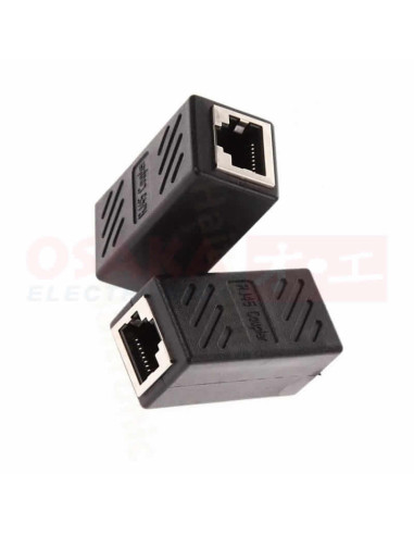 Imagen de Unión RJ45 Metálica Negra - vista conector