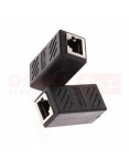 Imagen de Unión RJ45 Metálica Negra - vista conector Imagen de Unión RJ45 Metálica Negra - vista conector
