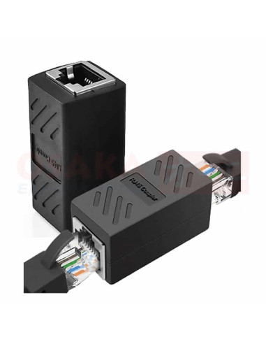 Imagen de Unión RJ45 Metálica Negra - vista final
