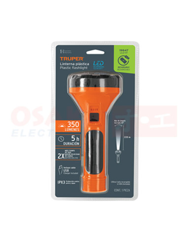 Imagen de Linterna Recargable 1 LED 200LM - vista empaque