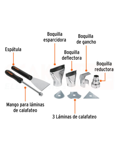 Imagen de Pistola de Calor Profesional 2000W PISCA-A TRUPER - vista accesorios