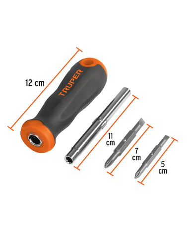 Imagen de Destornillador Doble Punta TRUPER 14200 - vista medidas