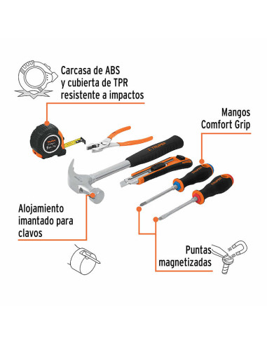Imagen de Juego 6 Herramientas caseras TRUPER JGO-CAS6X - vista descripciones