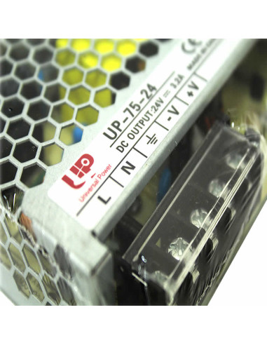 Imagen de Fuente Switchada Conmutada UP 24vdc 3.2Amp UP-75-24 - vista etiqueta