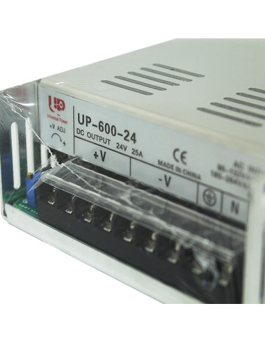 Imagen de Fuente Switchada Conmutada UP 24V 25A UP-600-24 - vista etiqueta