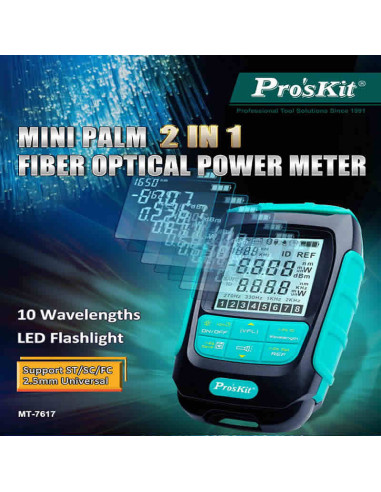 Imagen de Medidor de Potencia de Fibra Óptica 2 en 1 Proskit MT-7617 - vista publicidad