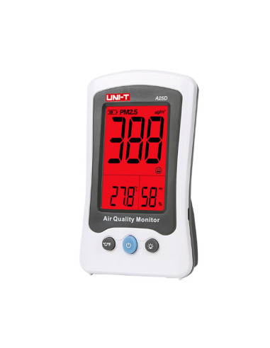 Imagen de Medidor de Calidad del Aire UNI-T A25D PM2.5 Temperatura y Humedad - vista en uso