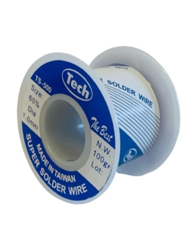Imagen de Soldadura de Estaño Tech 60/40 1mm 100gr - vista lateral