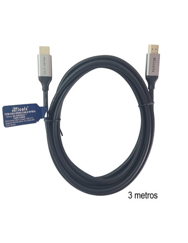 Imagen de Cable HDMI 8K 48Gbps Ultra HD 3mtr Nicols 300193 - vista cable