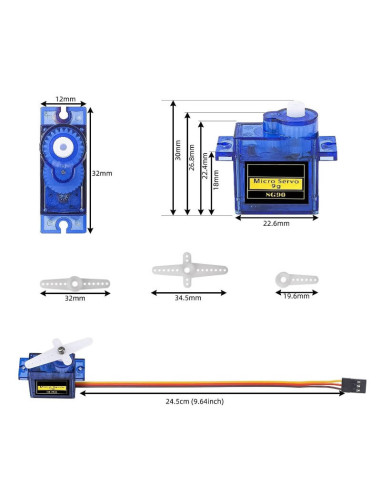 Imagen de Servomotor SG90 9g Micro Servo 180°