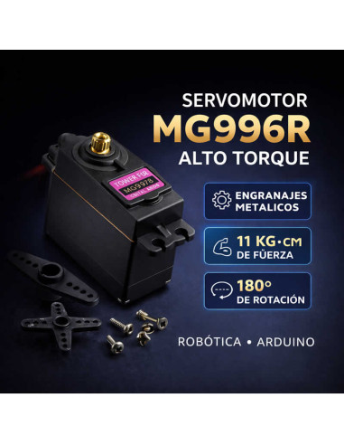 Imagen de Servomotor MG996R Alto Torque 360° Engranajes Metálicos - vista principal
